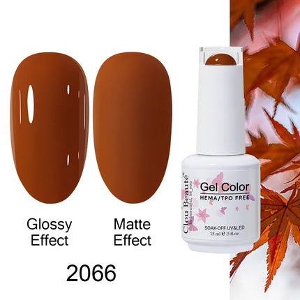 Clou Beaute 15ml HEMA TPO FREE Color Gel Nail Polish Nude Pink Red Green Collection Nail Gel Polish Glitter Soak Off UV LED Gel