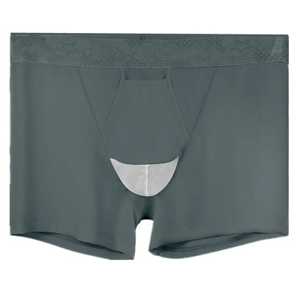 Mens Underpants Boxer Shorts Homme Thin Ice Silk Panties Man Breathable Bullet Separation Pouch Underwear Cueca Calzoncillo