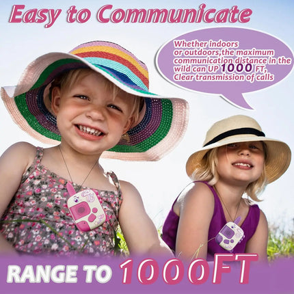 2PCS Walkie Talkie Toys for Kids, Unicorn Gifts for Girls Age 3-9,Birthday Presents Xmas Gifts Outdoor&Indoor activity ,camping