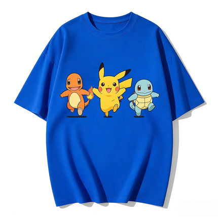 2026 Pokemon T-shirt Pure Cotton Casual T-shirt Round Neck T-shirt Short Sleeve Clothing Summer Sports Casual Short Sleeve Top