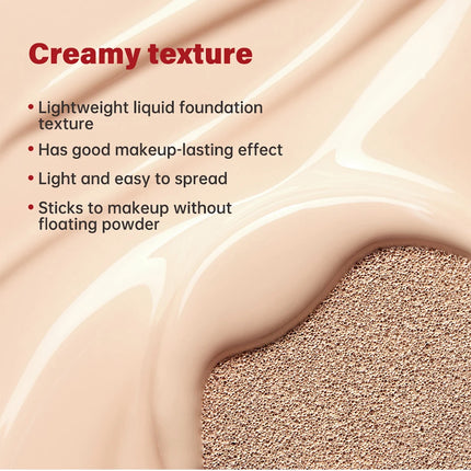 Lakerain Suncreen Cushion Foundation Waterproof Long-lasting Full Coverage Concealer Semi-matte Finish Natural Makeup Cosmetic
