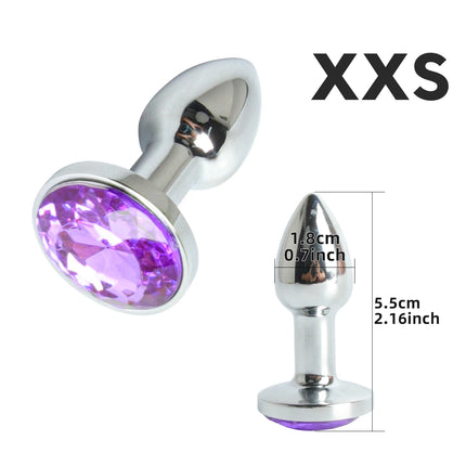 Mini Metal Anal Plug XXS Small Anal Dilator For Adult Men Women Butt Plug With Round Crystal Female Masturbation Anus Sex Toys