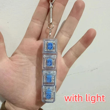 4/9 Keys Mechanical Keyboard Axis Tester LED Keyboard Key Toy Stress Relief DIY Button Keycap Fidget Keychain Toys Gift