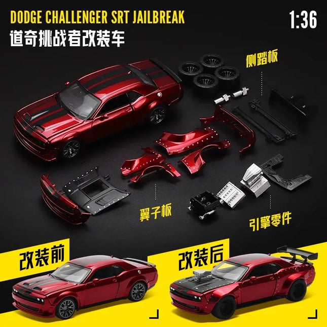CCA MSZ 1:36 Dodge Challenger Modified Car Sports Car Replacement Model Children's and Boys' Toy Car Collection Ornament