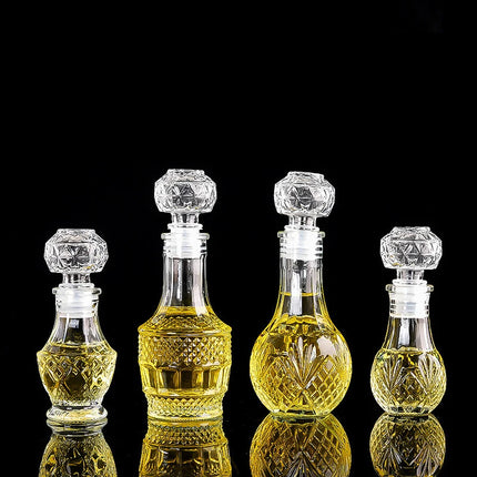 1Pcs 50ml Transparent Small Empty Spirit Whisky Wine Bottle Mini Glass Alcohol Liquor Bottles With Screw Cap Whiskey Decanter