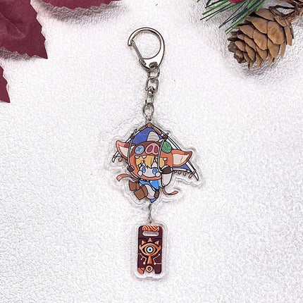 1/6Pcs Game Legend of Zelda Car Keychain Acrylic Keyrings Bag Charms Cute Backpack Pendant Funny Prop Decoration Friends Gifts