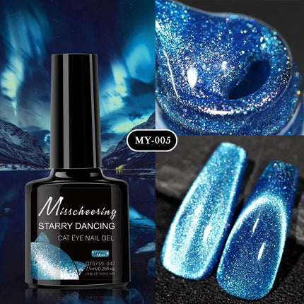 Romantic Galaxy Cat Eye Gel Nail Polish Semi-permanent Glitter Soak Off UV Holographic Magnetic Rainbow Gel for Nail Manicure