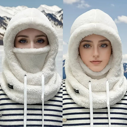 Winter Warm Balaclava Thermal Windproof Ski Hood Motocycle Face Cover Polar Fleece Adjustable Cycling Neck Cover Full Face Mask