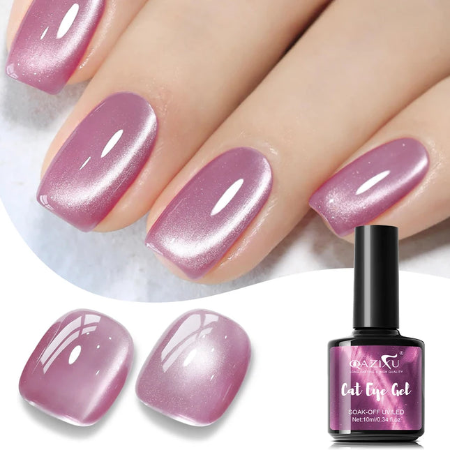 QAZIXU 10ml Black Cat Eye Gel Nail Polish Soak Off UV LED Varnish Semi Permanent Nail Art DIY For Women Winter