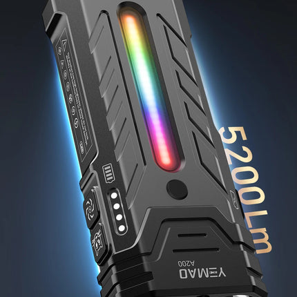 5200lumens Innovative Powerful Flashlight Portable LED Flashlight with Magnetic Torch, Perfect for Hiking Camping Adventures