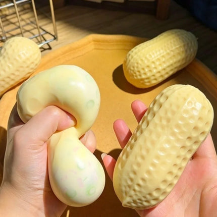 Peanut Squishy Crunchy Stress Ball Squeeze Toy Handmade Squeeze Ball Buttery-Soft Feel Fidget Toy ASMR Sensory Toys for Adults