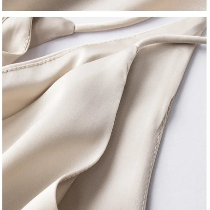 2026 Spaghetti Strap Top Women Halter V Neck Basic White Cami Sleeveless Satin Silk Tank Tops Women's Summer Camisole Crop Top