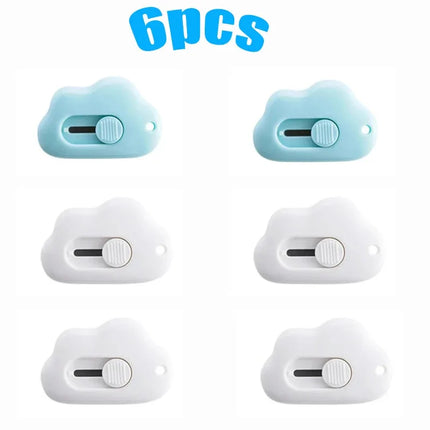 1/2/3/6PCS Cute Rabbit Cloud Color Mini Portable Utility Knife Paper Cutter Cutting Razor Blade Office Stationery Supplies