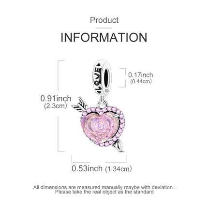 Silver 925 Charm Bead Rose Heart Pandent Butterfly Orchid Clasp Clip Fit Original Bracelet Pendnat Diy For Woman Jewelry