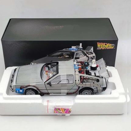HW 1:18 for Elite Back To The Future Time Machine Ultimate Edition BCJ97 Diecast Models Car Toys Collection Auto Gift