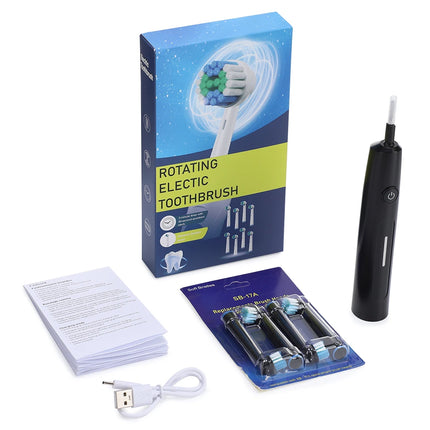 Sonic Rechargeable Rotary Electric Toothbrush Adult Waterproof with Timer 5 Modes & 4 Replaceable Brush Heads for Teeth Cleaning