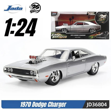 Jada 25th 1:24 Fast & Furious,Dodge Charger Skyline GTR Totota Supra Mitsubishi Eclipse Lancer EVO,Alloy Car Collection Gift Toy