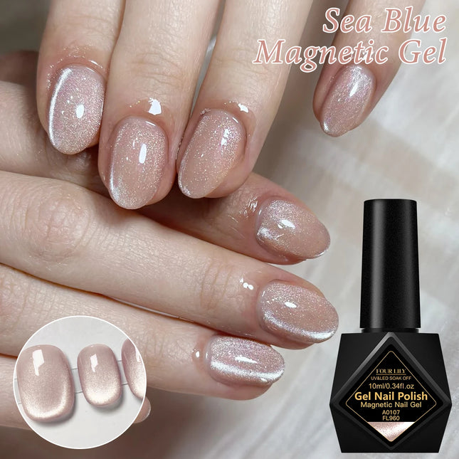 10ml Nude Pink Cat Magnetic Gel Nail Polish Ultral Shine Glitter Semi Permanent Soak Off UV Gel Varnish Nail Decor Nail Supplies