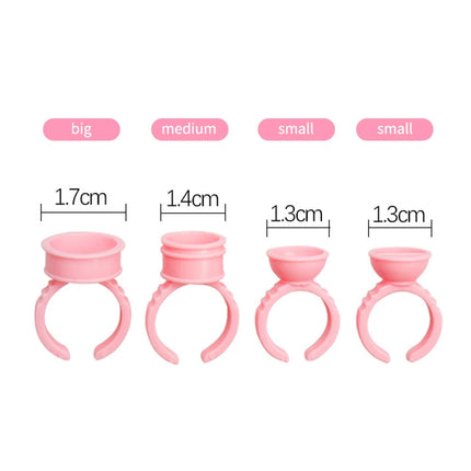 Wholesale 100Pcs Disposable Eyelash Glue Fan Cup Rings Holder Container Tattoo Pigment Eyelash Extension Tools Lash Supplies