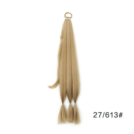 Synthetic Long Braided Ponytail Extension with Hair Tie Straight Wrap Around Natural Soft Hair Piece Daily Wear 30 Inch 160 Gram