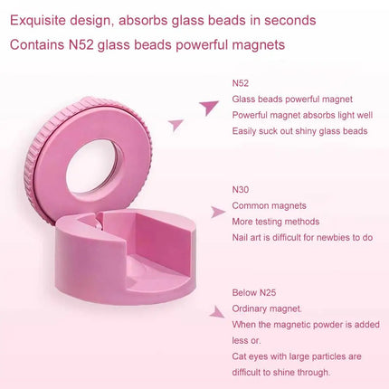 Rotating Cat Eye Nail Magnet Wide Light Glass Bead Effect Multifunctional Strong Automatic Nail Art Magnetic for Gel Nail Polish