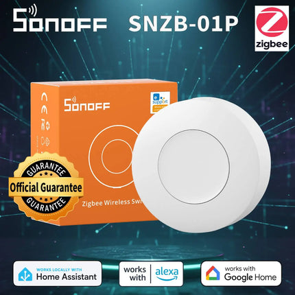 SONOFF SNZB 01P Zigbee Smart Button, Wireless Remote Control for Lights & Scenes, Single/Double/Long Press for Home Assistant