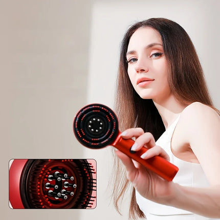 Electric massage comb household red bald skin liquid guide comb micro-current head massager hair brushesbrosse a cheveux