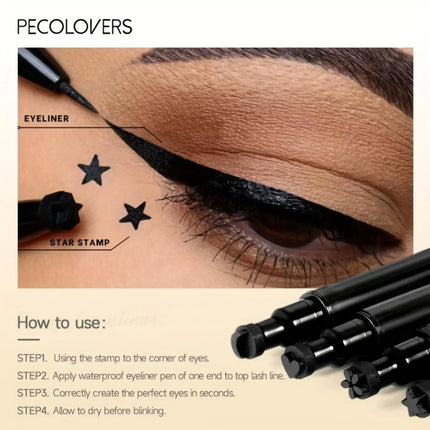 1PC 2-in-1 Waterproof Eyeliner - Quick Drying, Smooth, Anti-smudge, Beginner-friendly, Suitable for Halloween Christmas Makeup