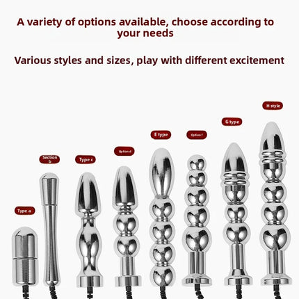 Bipolar Electric Shock Anal Plug Vaginal Butt Plug Orgasm Masturbation Adult Sex Toy Metal Electrode Buttplugs Anal Massager