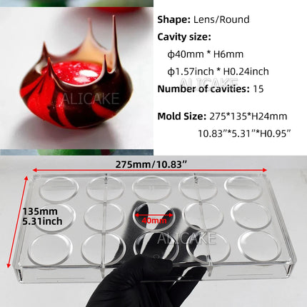 3D Polycarbonate Chocolate Molds Sphere Diamond Chocolate Bombs Bonbons Candy Bar Professional Confectionery Baking Pastry Tools