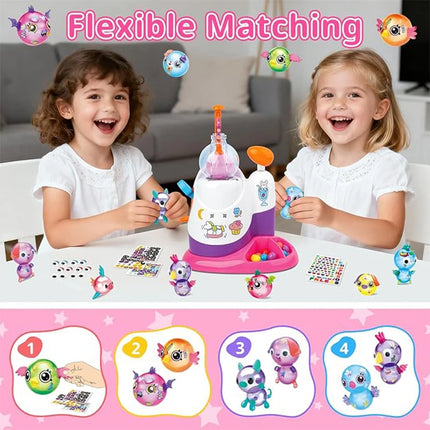 DIY Inflatable Toy Set Creative Handmade Balloon Inflator Machine for Kids Magical Bobo Sticky Balloon Craft Kits for Beginners