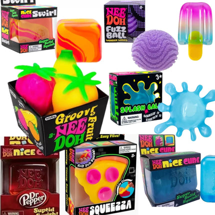 NEW Schylling Needoh pizza Sensory Fidget Cube Stress Relief Squishy Cube Anti-Anxiety Squeeze Toy For Focus ADHD Population