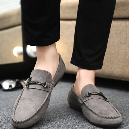 2025 Spring and Autumn driving soybean shoes business casual men's shoes versatile comfortable work shoes black and grey