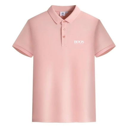 New high-quality men's short-sleeved polo shirt, summer fashion, casual, comfortable, breathable, and cool top