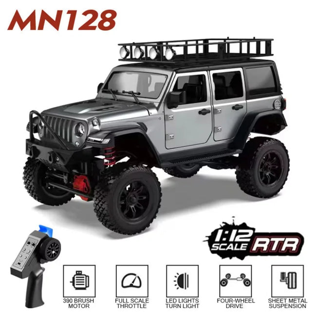  MN128 Full Scale RC CAR Model Remote Control Car Wrangler Jeep 4WD Climbing Car Simulation Off Road Vehicle Toy