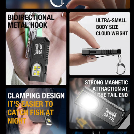 Portable Waist Hanging Keychain, Mini Flashlight, Multifunctional Emergency Charging, Anti Key Chain, Super Large, Bright, House