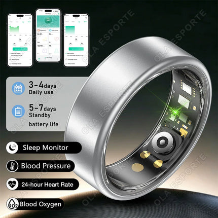 Ola Esporte Smart Ring Gestures Brush Video 5ATM Waterproof Remote Camera Heart Rate Blood Pressure Monitoring Sports Smartring