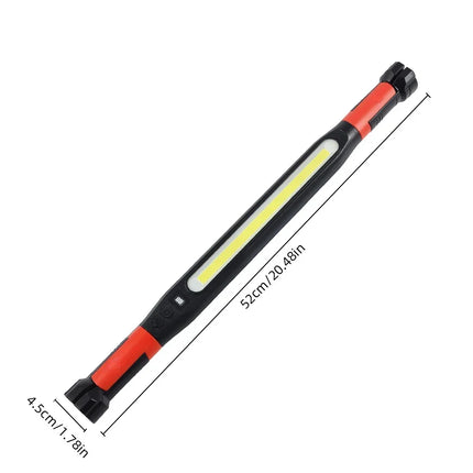 High Lumen Rechargeable LED Work Light Ideal for Car Emergency Repair Powerful Magnetic Flashlight with Hooks and Magnetic Base