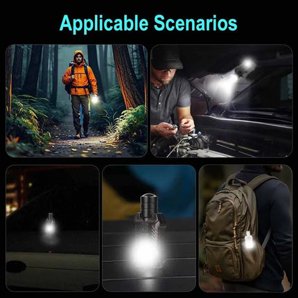 Mini Portable EDC Flashlight USB Rechargeable Zoomable Torch Powerful Pocket Flashlight with White,Yellow and 395nm UV Lamp