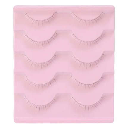 5 Pairs Thick Lower Eyelashes Pack Clear Band Under Eye Lashes 5D Soft Lower Eyelash Handmade Manga Bottom Lashes Makeup Tools