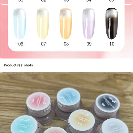 1Jar Cushion Patting Gel Polish Ombre Black White Peach Pat Pat Gel Nail Polish Drawing Liner French Nail Cushion Gradient Gel