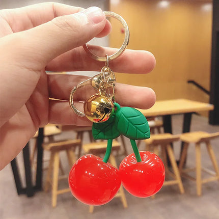 Cherry Charm Handbag Pendant Keychain for Women, Exquisite Internet-Famous Crystal Cherry Bag Accessories High-Grade Pendant