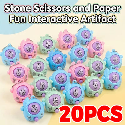 Rock Paper Scissors Guessing Keychain Pendants Mini Finger Flick Game Toy School Bag Pendant Birthday Party Gift