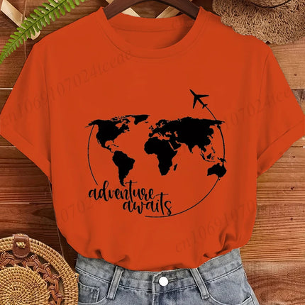 Travel Shirt,Vacation T-Shirts,World Map Tops Tees,Airplane Mode Women's Men T-Shirts,Adventure Tee Clothing,Traveler Gift