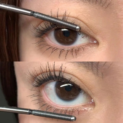 Eyelash Primer Mini Steel Tube Mascara Natural Black 3D Silk Fiber Eyelash Primer Non Smudging Long-lasting Eyelash Long-lasting