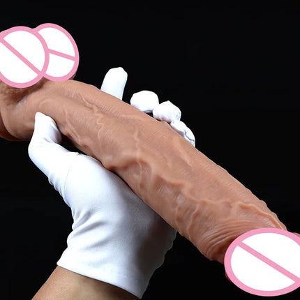Spuer Bigger Realistic Dildos Silicone Layer Penis with Suction Cup Adult Sexy Toys for Woman Men Vagina Anal Massage Stimulator