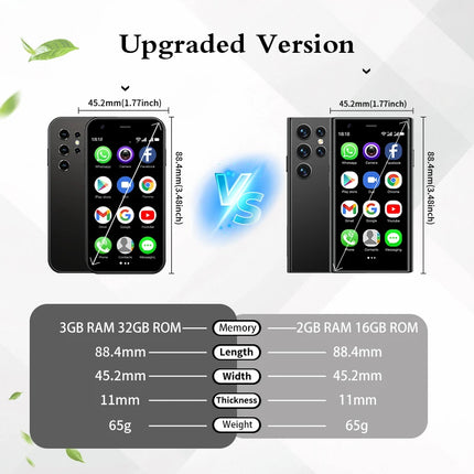 SOYES S23 Pro & Mini 24 Mini Smartphones Android 8.1 Dual SIM 3.0'' HD 1000mAh Battery WIFI Bluetooth 3G Small Mobile Phone