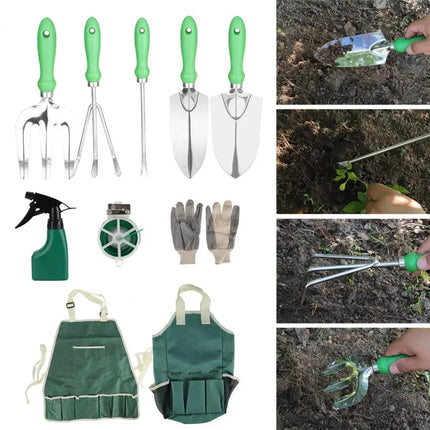 Non-slip Handle Garden Tools Stainless Steel Gardening Tool Set with Non-slip Handle Fashion Storage Tote Home Supplies