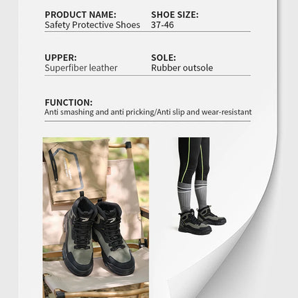 Man Safety Shoes Puncture-Proof Work Sneaker Waterproof Work Shoes Steel Toe Shoes Safety Boots Indestructible Shoes Lightweight