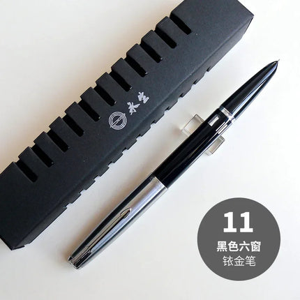 NEW Wingsung 601 Press Piston Fountain Pen Iridium EF/F Nib Steel Cap Vacumatic Resin Ink Pen School Stationery Office Supplies